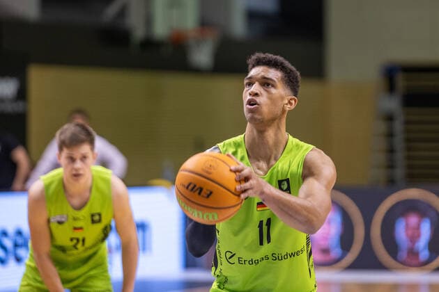 Kevin Strangmeyer Ehingen Urspring, 22 Ferenc Gille Ehingen Urspring, 11 ¨¨¨Tigers Tübingen vs Ehingen Urspring, 2 Basketball, Bundesliga, Pro A, Barmer 2 Basketball, Matchday 19, Season 2020 2021, 03 02 2021, ¨¨ Tigers Tübingen Ehingen Urspring , Basketball, 2 Bundesliga, Barmer 2 Basketball, Matchday 19, Season 2020 2021, 03 02 2021 Rottenburg am Neckar. Copyright: xNinaxSander xEibnerxPressefotoxIx EP_NSR