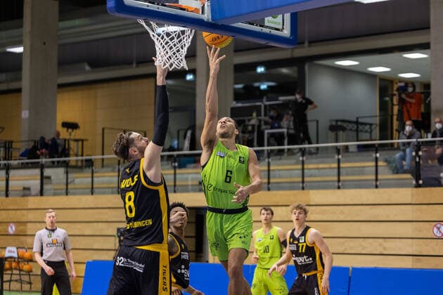 Enosch Wolf Tigers Tübingen, 8 Joshua Sharkey Tigers Tübingen, 3 Kameron Hankerson Ehingen Urspring, 6 Jack Pagenkopf Ehingen Urspring, 10 Timo Lanmüller Tigers Tübingen, 77 ¨¨¨Tigers Tübingen vs Ehingen Urspring, 2 Basketball, Bundesliga, Pro A, Barmer 2 Basketball, Matchday 19, Season 2020 2021, 03 02 2021, ¨¨Tigers Tübingen Ehingen Urspring , Basketball, 2 Bundesliga, Barmer 2 Basketball, Matchday 19, Season 2020 2021, 03 02 2021 Rottenburg am Neckar. Copyright: xNinaxSander xEibnerxPressefotoxIx EP_NSR
