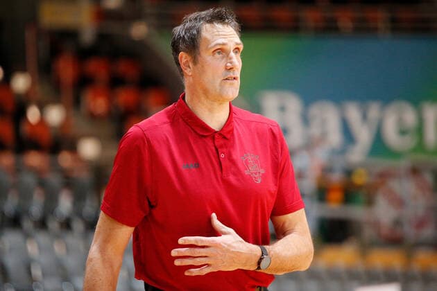 Leverkusen, Germany 03 February 2021 2 BBL Pro A 2020 2021 Bayer Giants Leverkusen vs Rostock Seawolves Headcoach Hansi Gnad Bayer Giants Leverkusen Ostermann Arena Nordrhein Westfalen Copyright: xFotostandx xvanxderxVeldenx