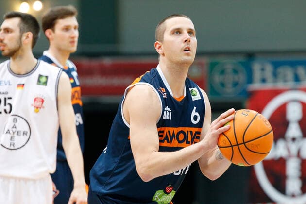 Leverkusen, Germany 03 February 2021 2 BBL Pro A 2020 2021 Bayer Giants Leverkusen vs Rostock Seawolves Rain Veidman Rostock Seawolves Ostermann Arena Nordrhein Westfalen Copyright: xFotostandx xvanxderxVeldenx
