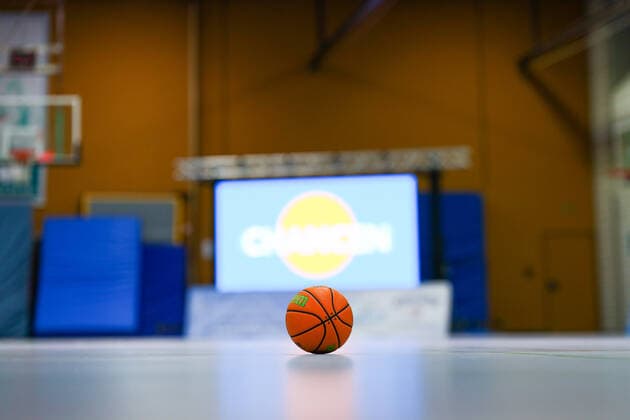 03 02 2021, mens, basketball, 2020 2021 season, 3 Bundesliga, Pro B South, college wizards basketball lions A basketball rests for the break Karlsruhe Institute for Sport and Sportwis Baden Württemberg Germany