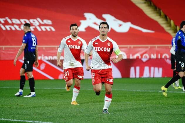 Fußball, AS Monaco - OGC Nizza Joie- Wissam Ben Yedder (AS Monaco) FOOTBALL : AS Monaco vs OGC Nice - Ligue 1 Uber Eats - Monaco - 03 02 2021 NorbertScanella PanoramiC 