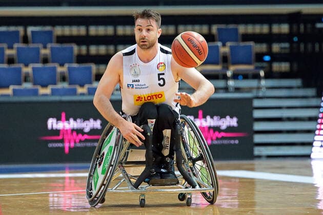 03 02 2021, xovx, wheelchair basketball, 1 Bundesliga, RSV Lahn Dill Rhine River Rhinos Wiesbaden Simon Brown RSV Lahn Dill , punter Wetzlar Rittal Arena Hesse Germany EN