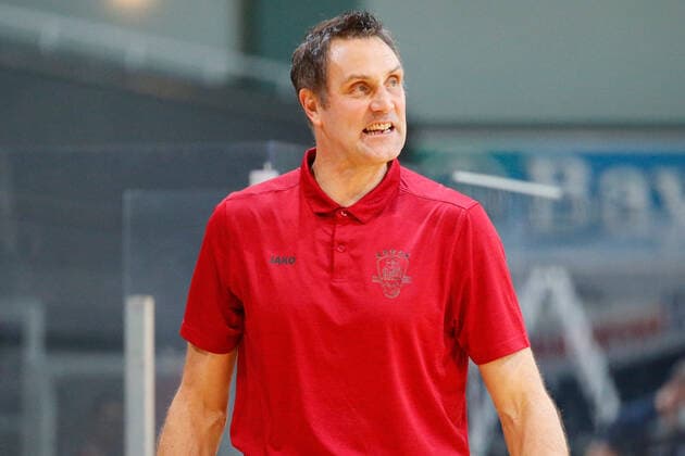 Leverkusen, Germany 03 February 2021 2 BBL Pro A 2020 2021 Bayer Giants Leverkusen vs Rostock Seawolves Headcoach Hansi Gnad Bayer Giants Leverkusen Ostermann Arena Nordrhein Westfalen Copyright: xFotostandx xvanxderxVeldenx
