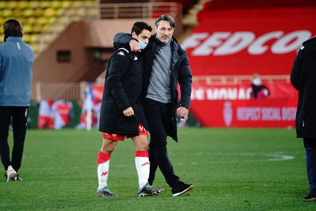 Niko Kovac (entraineur de l AS Monaco) - Wissam Ben Yedder (AS Monaco) FOOTBALL : AS Monaco vs OGC Nice - Ligue 1 Uber Eats - Monaco - 03 02 2021 NorbertScanella PanoramiC 