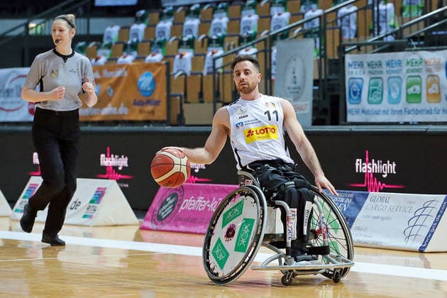 03 02 2021, xovx, wheelchair basketball, 1 Bundesliga, RSV Lahn Dill Rhine River Rhinos Wiesbaden Steve Serio RSV Lahn Dill , punter Wetzlar Rittal Arena Hesse Germany EN