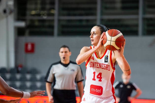210204 Milica Jovanovic of Montenegro during the FIBA Women s Euro Qualifier basketball match between Montenegro and Sweden on February 4, 2021 in Podgorica Photo Nikola Krstic BILDBYRAN COP 307 XX0012 basket basketball fiba women s eurobasket qualifier montenegro sweden bbeng sverige montenegro,  Copyright: NIKOLAxKRSTIC BB210204BB448