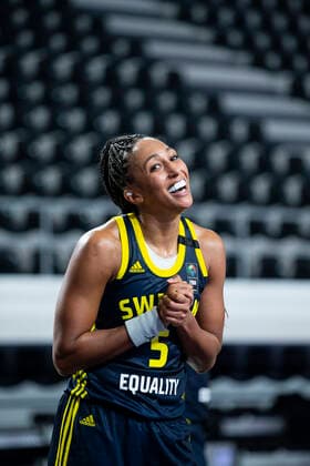 210204 Kalis Loyd of Sweden during the FIBA Women s Euro Qualifier basketball match between Montenegro and Sweden on February 4, 2021 in Podgorica Photo Nikola Krstic BILDBYRAN COP 307 XX0012 basket basketball fiba women s eurobasket qualifier montenegro sweden bbeng sverige montenegro,  Copyright: NIKOLAxKRSTIC BB210204BB553