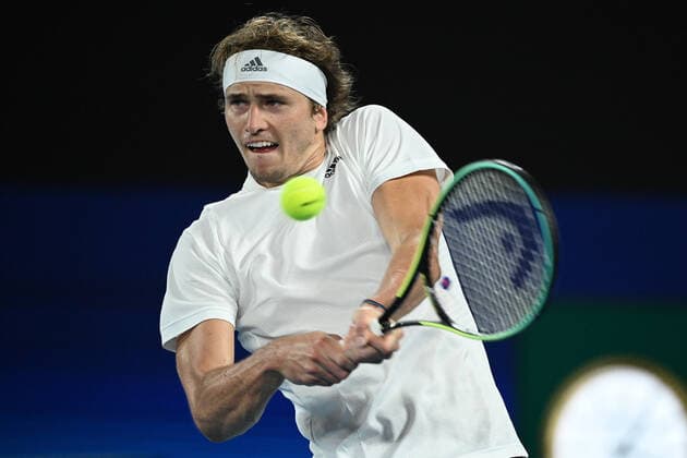TENNIS ATP, Tennis Herren CUP, Alexander Zverev of Germany in action during the ATP Cup against Novak Djokovic of Serbia at Melbourne Park in Melbourne, Friday, February 5, 2021. ( NO ARCHIVING, EDITORIAL USE ONLY, NO USE IN BOOKS WITHOUT CONSENT MELBOURNE VIC AUSTRALIA  Copyright: xDEANxLEWINSx 20210205001518421169