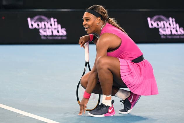 TENNIS YARRA VALLEY CLASSIC, Serena Williams of USA during her Yarra Valley Classic - WTA, Tennis Damen 500 match against compatriot Danielle Collins at Melbourne Park in Melbourne, Friday, February 5, 2021. ( NO ARCHIVING, EDITORIAL USE ONLY, NO USE IN BOOKS WITHOUT CONSENT MELBOURNE VIC AUSTRALIA  Copyright: xDAVExHUNTx 20210205001518432383