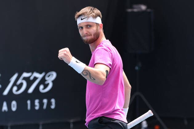 Corentin Moutet, FRA, during 2021 Melbourne Summer Series AO pre tournaments in Melbourne, 05 02 2021