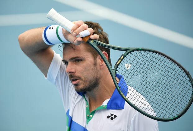 TENNIS MURRAY RIVER OPEN, Stan Wawrinka of Switzerland reacts during his Murray River Open - ATP, Tennis Herren 250 match against Alex Bolt of Australia at Melbourne Park in Melbourne, Friday, February 5, 2021.. ( NO ARCHIVING, EDITORIAL USE ONLY, NO USE IN BOOKS WITHOUT CONSENT MELBOURNE VIC AUSTRALIA  Copyright: xDAVExHUNTx 20210205001518444004