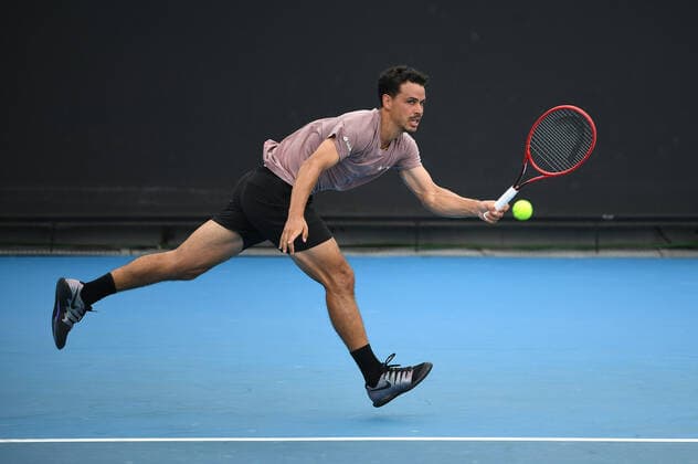 TENNIS MURRAY RIVER OPEN, Alex Bolt of Australia during his Murray River Open - ATP, Tennis Herren 250 match against Stan Wawrinka of Switzerland at Melbourne Park in Melbourne, Friday, February 5, 2021.. ( NO ARCHIVING, EDITORIAL USE ONLY, NO USE IN BOOKS WITHOUT CONSENT MELBOURNE VIC AUSTRALIA  Copyright: xDAVExHUNTx 20210205001518444618