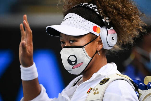 TENNIS GIPPSLAND TROPHY, Naomi Osaka of Japan wears a face mask as she arrives for the Quarter Final Gippsland Trophy - WTA, Tennis Damen 500 match against Irina Begu of Romania at Melbourne Park in Melbourne, Friday, February 5, 2021. ( NO ARCHIVING, EDITORIAL USE ONLY, NO USE IN BOOKS WITHOUT CONSENT MELBOURNE VIC AUSTRALIA  Copyright: xDEANxLEWINSx 20210205001518460018
