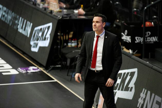 BBL easyCredit Basketball Bundesliga Season 2020 2021 16 Matchday on Friday, 05 February 2021 at edel optics de Arena in Hamburg Hamburg Towers Medi Bayreuth Headcoach Raoul Korner Bayreuth Hamburg Towers Medi Bayreuth