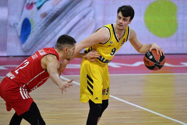 Jonas MATTISSECK Berlin , Action,Duel against Diego Flaccadori FCB Basketball EuroLeague FC Bayern Muenchen Alba Berlin, on 05 02 2021, A U D I D O M E