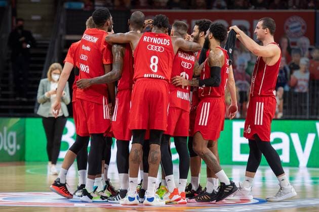 Team FC Bayern celebrates victory, FC Bayern Basketball vs Alba Berlin, EuroLeague, 05 02 2021 Munich Bavaria Germany Copyright: xkolbert-press UlrichxGamelx