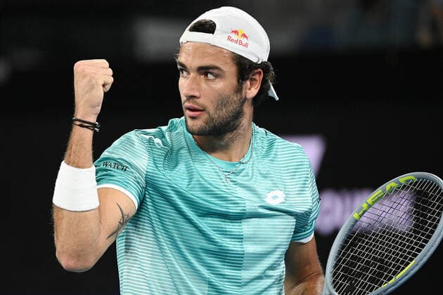 TENNIS ATP, Tennis Herren CUP, Matteo Berrettini of Italy celebrates a point during the semi-finals of the ATP Cup against Roberto Bautista Agut of Spain at Melbourne Park in Melbourne, Saturday, February 6, 2021. ( NO ARCHIVING, EDITORIAL USE ONLY, NO USE IN BOOKS WITHOUT CONSENT MELBOURNE VIC AUSTRALIA  Copyright: xDEANxLEWINSx 20210206001518637158