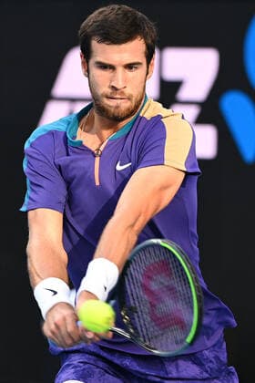 TENNIS GREAT OCEAN ROAD OPEN, Karen Khachanov of Russia in action during the semi finals of the Great Ocean Road Open - ATP, Tennis Herren 250 match against Jannik Sinner of Italy at Melbourne Park in Melbourne, Saturday, February 6, 2021. ( NO ARCHIVING, EDITORIAL USE ONLY, NO USE IN BOOKS WITHOUT CONSENT MELBOURNE VIC AUSTRALIA  Copyright: xDeanxLewinsx 20210206001518664978