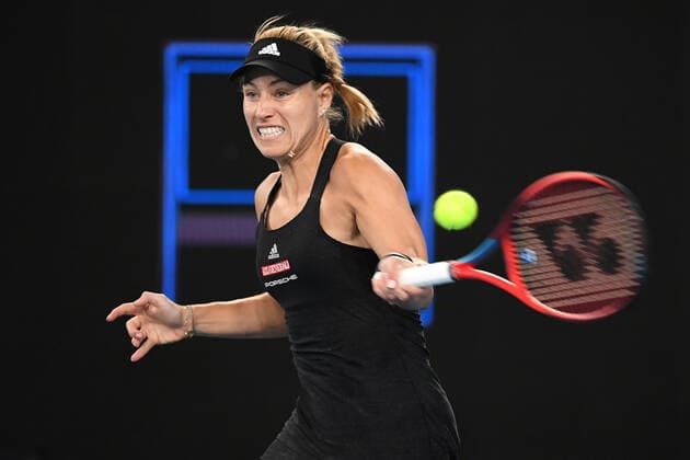 TENNIS GRAMPIANS TROPHY, Angelique Kerber of Germany is seen during the GrampiansTrophy - WTA, Tennis Damen 500 semi-final match against Maria Sakkari of Greece at Melbourne Park in Melbourne, Saturday, February 6, 2021. ( NO ARCHIVING, EDITORIAL USE ONLY, NO USE IN BOOKS WITHOUT CONSENT MELBOURNE VIC AUSTRALIA  Copyright: xDAVExHUNTx 20210206001518669709
