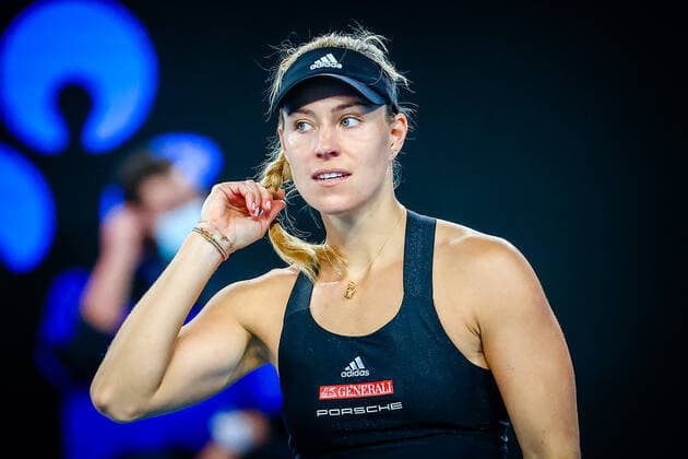 Angelique Kerber pictured during a tennis match between Greek Maria Sakkari WTA, Tennis Damen 22) & German Angelique Kerber (WTA 25), in the quarter finals of the women s match at the WTA Grampians Trophy ahead of the Australian Open grand slam, Saturday 06 February 2021 in Melbourne Park, Melbourne, Australia. Maria Sakkari won the match in two sets. PATRICKxHAMILTON  x2638123x