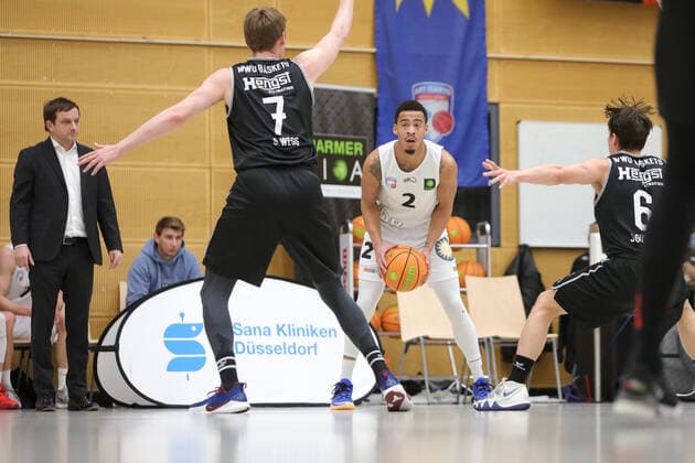 ProB Basketball Liga ART Giants Duesseldorf vs WWU Baskets Muenster, 06 02 2021 Game Scene ProB Basketball Liga ART Giants Duesseldorf vs WWU Baskets Muenster, 06 02 2021 Copyright: xBEAUTIFULxSPORTS KennyxBeelex