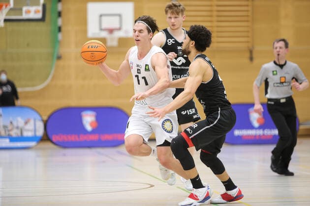 ProB Basketball Liga ART Giants Duesseldorf vs WWU Baskets Muenster, 06 02 2021 Max Gebhardt 11 ProB Basketball Liga ART Giants Duesseldorf vs WWU Baskets Muenster, 06 02 2021 Copyright: xBEAUTIFULxSPORTS KennyxBeelex