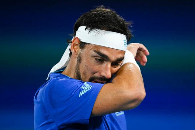 TENNIS ATP, Tennis Herren CUP, Fabio Fognini of Italy reacts during the ATP Cup Final against Andrey Rublev of Russia at Melbourne Park in Melbourne, Sunday, February 7, 2021 .( NO ARCHIVING, EDITORIAL USE ONLY, NO USE IN BOOKS WITHOUT CONSENT MELBOURNE VIC AUSTRALIA  Copyright: xDEANxLEWINSx 20210207001518849009