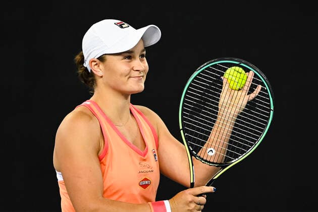 TENNIS YARRA VALLEY CLASSIC, Ashleigh Barty of Australia celebrates after winning the Yarra Valley Classic - WTA, Tennis Damen 500 final match against Garbine Muguruza of Spain at Melbourne Park in Melbourne, Sunday, February 7, 2021. ( NO ARCHIVING, EDITORIAL USE ONLY, NO USE IN BOOKS WITHOUT CONSENT MELBOURNE VIC AUSTRALIA  Copyright: xDAVExHUNTx 20210207001518861143