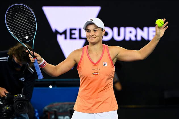 TENNIS YARRA VALLEY CLASSIC, Ashleigh Barty of Australia celebrates after winning the Yarra Valley Classic - WTA, Tennis Damen 500 final match against Garbine Muguruza of Spain at Melbourne Park in Melbourne, Sunday, February 7, 2021. ( NO ARCHIVING, EDITORIAL USE ONLY, NO USE IN BOOKS WITHOUT CONSENT MELBOURNE VIC AUSTRALIA  Copyright: xDAVExHUNTx 20210207001518861831