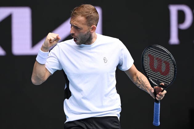 TENNIS MURRAY RIVER OPEN, Daniel Evans of Great Britian reacts during his match against Felix Auger-Aliassime during the final of the Murray River Open - ATP, Tennis Herren 250 on Margaret Coiurt Arena at Melbourne Park in Melbourne, Sunday, February 7, 2021. ( NO ARCHIVING, EDITORIAL USE ONLY, NO USE IN BOOKS WITHOUT CONSENT MELBOURNE VIC AUSTRALIA  Copyright: xDEANxLEWINSx 20210207001518874772