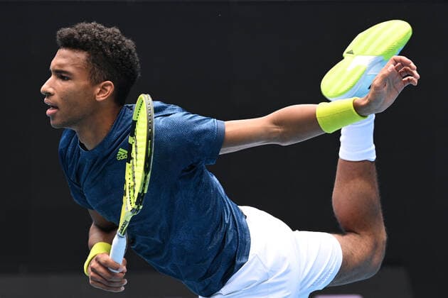 TENNIS MURRAY RIVER OPEN, Felix Auger-Aliassime of Canada in action against Daniel Evans of Great Britian during the final of the Murray River Open - ATP, Tennis Herren 250 match on Margaret Coiurt Arena at Melbourne Park in Melbourne, Sunday, February 7, 2021. ( NO ARCHIVING, EDITORIAL USE ONLY, NO USE IN BOOKS WITHOUT CONSENT MELBOURNE VIC AUSTRALIA  Copyright: xDEANxLEWINSx 20210207001518874912