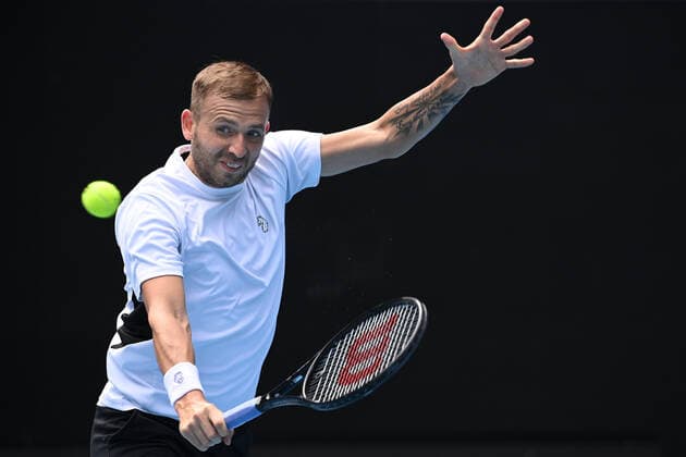 TENNIS MURRAY RIVER OPEN, Daniel Evans of Great Britian in action against Felix Auger-Aliassime during the final of the Murray River Open - ATP, Tennis Herren 250 match on Margaret Coiurt Arena at Melbourne Park in Melbourne, Sunday, February 7, 2021. ( NO ARCHIVING, EDITORIAL USE ONLY, NO USE IN BOOKS WITHOUT CONSENT MELBOURNE VIC AUSTRALIA  Copyright: xDEANxLEWINSx 20210207001518879961