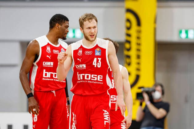 Christian Sengfelder Brose Bamberg, 43 Brose Bamberg Bayern Munich easyCredit BBL Basketball Bundesliga Basketball Season 2020 21 20 Matchday, 07 02 2021 Bamberg, Brose Arena Copyright: DanielxLöb