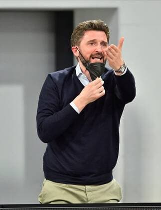 BAMBERG 07 02 2021 Basketball easycredit 1 Basketball Bundesliga 20 Matchday Brose Bamberg vs FC Bayern Munich Marko Pesic Managing Director FC Bayern Basketball complains about referees decision Photo Hans Martin Issler isslerimages Brose Bamberg vs FC Bayern Munich