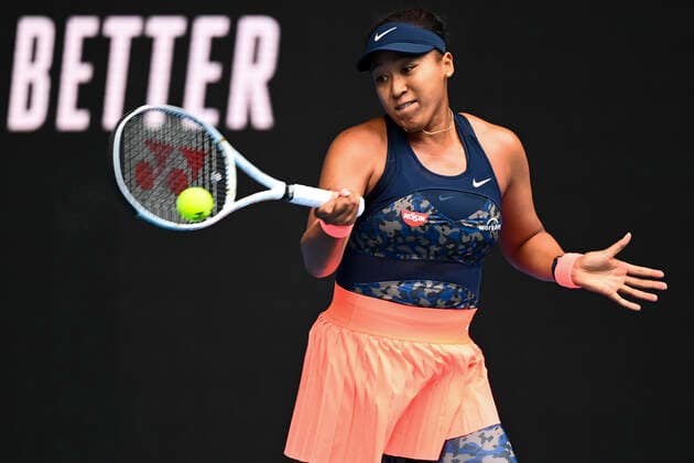 TENNIS AUSTRALIAN OPEN, Naomi Osaka of Japan in action during her first Round Women s singles match against Anastasia Pavlyuchenkova of Russia on Day 1 of the Australian Open at Melbourne Park in Melbourne, Monday, February 8, 2021. ( NO ARCHIVING, EDITORIAL USE ONLY, NO USE IN BOOKS WITHOUT CONSENT MELBOURNE VIC AUSTRALIA  Copyright: xDAVExHUNTx 20210208001519085063
