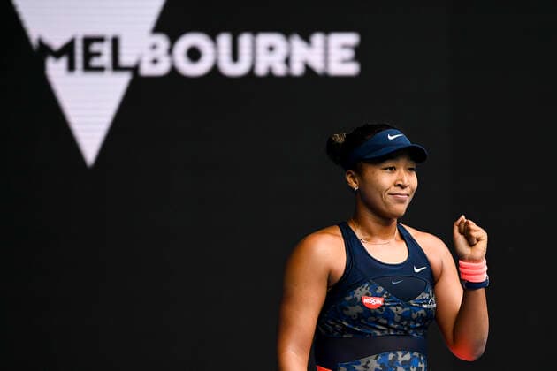 Sport Bilder des Tages TENNIS AUSTRALIAN OPEN, Naomi Osaka of Japan celebrates after winning her first Round Women s singles match against Anastasia Pavlyuchenkova of Russia on Day 1 of the Australian Open at Melbourne Park in Melbourne, Monday, February 8, 2021. ( NO ARCHIVING, EDITORIAL USE ONLY, NO USE IN BOOKS WITHOUT CONSENT MELBOURNE VIC AUSTRALIA  Copyright: xDAVExHUNTx 20210208001519096208