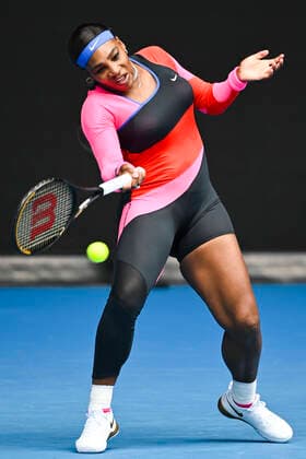 TENNIS AUSTRALIAN OPEN, Serena Williams of the United States of America in action during her first Round Women s singles match against Laura Siegemund of Germany on Day 1 of the Australian Open at Melbourne Park in Melbourne, Monday, February 8, 2021. ( NO ARCHIVING, EDITORIAL USE ONLY, NO USE IN BOOKS WITHOUT CONSENT MELBOURNE VIC AUSTRALIA  Copyright: xDAVExHUNTx 20210208001519101044