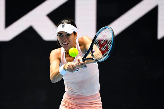TENNIS AUSTRALIAN OPEN, Ajla Tomljanovic of Australia in action during her first Round Women s singles match against Misaki Doi of Japan on Day 1 of the Australian Open at Melbourne Park in Melbourne, Monday, February 8, 2021. ( NO ARCHIVING, EDITORIAL USE ONLY, NO USE IN BOOKS WITHOUT CONSENT MELBOURNE VIC AUSTRALIA  Copyright: xJAMESxROSSx 20210208001519116912