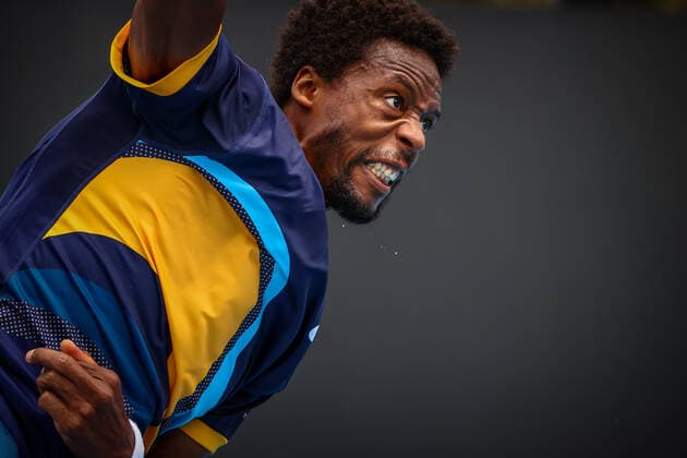 Gael Monfils ATP, Tennis Herren 11) pictured during a tennis match between French Monfils and Finnish Ruusuvuori, in the first round of the men s singles competition of the Australian Open tennis Grand Slam, Monday 08 February 2021 in Melbourne Park, Melbourne, Australia. The 2021 edition of the Australian Grand Slam has been delayed by three weeks because of the ongoing pandemy. PATRICKxHAMILTON  x2640039x
