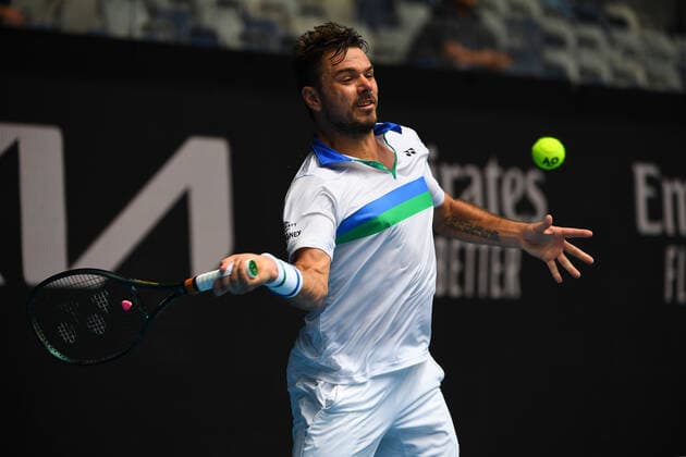 TENNIS AUSTRALIAN OPEN, Stan Wawrinka of Switzerland in action during his first Round Men s singles match against Pedro Sousa of Portugal on Day 1 of the Australian Open at Melbourne Park in Melbourne, Tuesday, February 2, 2021. ( NO ARCHIVING, EDITORIAL USE ONLY, NO USE IN BOOKS WITHOUT CONSENT MELBOURNE VIC AUSTRALIA  Copyright: xJAMESxROSSx 20210208001519136964