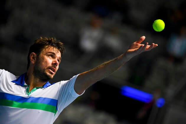 TENNIS AUSTRALIAN OPEN, Stan Wawrinka of Switzerland in action during his first Round Men s singles match against Pedro Sousa of Portugal on Day 1 of the Australian Open at Melbourne Park in Melbourne, Monday, February 8, 2021. ( NO ARCHIVING, EDITORIAL USE ONLY, NO USE IN BOOKS WITHOUT CONSENT MELBOURNE VIC AUSTRALIA  Copyright: xJAMESxROSSx 20210208001519144435