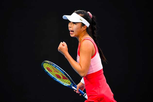 TENNIS AUSTRALIAN OPEN, Lizette Cabrera of Australia reacts during her first Round Women s singles match against Simona Halep of Romania on Day 1 of the Australian Open at Melbourne Park in Melbourne, Monday, February 8, 2021. ( NO ARCHIVING, EDITORIAL USE ONLY, NO USE IN BOOKS WITHOUT CONSENT MELBOURNE VIC AUSTRALIA  Copyright: xJAMESxROSSx 20210208001519149316