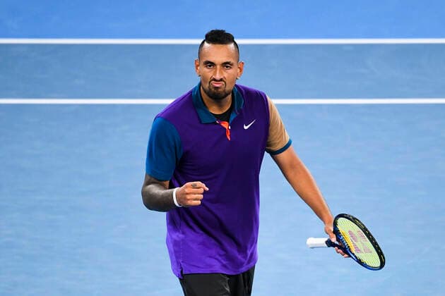 Sport Bilder des Tages TENNIS AUSTRALIAN OPEN, Nick Kyrgios of Australia reacts during his first Round Men s singles match against Federico Ferreira Silva of Portugal on Day 1 of the Australian Open at Melbourne Park in Melbourne, Monday, February 8, 2021. ( NO ARCHIVING, EDITORIAL USE ONLY, NO USE IN BOOKS WITHOUT CONSENT MELBOURNE VIC AUSTRALIA  Copyright: xJAMESxROSSx 20210208001519173056