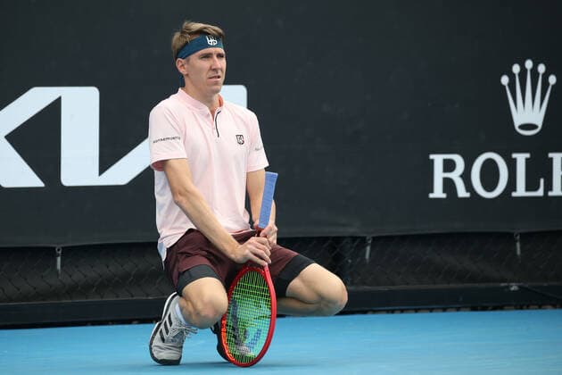 Cedrik Marcel Stebe, GER, during first round of 2021 Australian Open in Melbourne, 08 02 2021