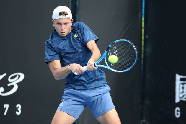 Alexandre Muller, FRA, during first round of 2021 Australian Open in Melbourne, 08 02 2021