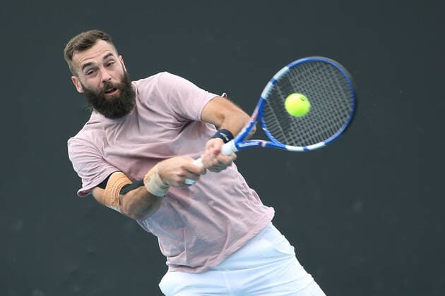 Benoit Paire, FRA, during first round of 2021 Australian Open in Melbourne, 08 02 2021