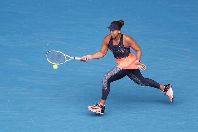 Naomi Osaka, JPN, during first round of 2021 Australian Open in Melbourne, 08 02 2021