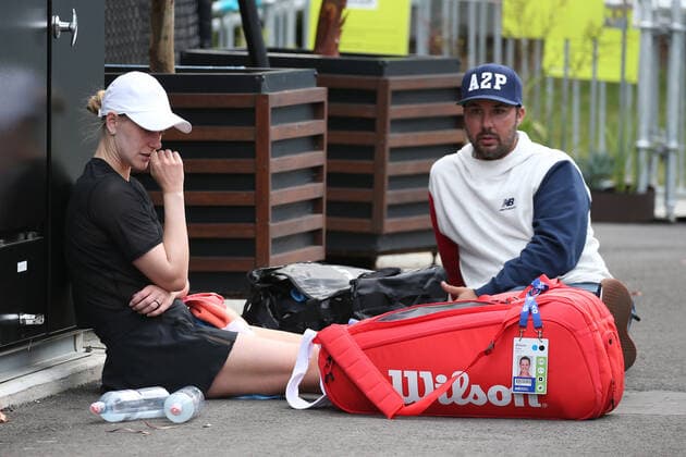 Alison Riske, USA, after first round of 2021 Australian Open in Melbourne, 08 02 2021