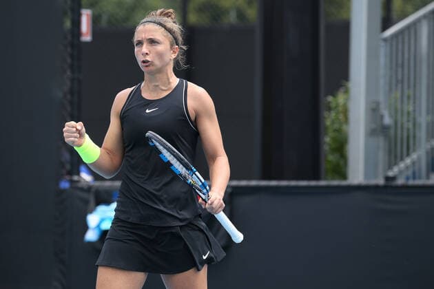 Sara Errani, ITA, during first round of 2021 Australian Open in Melbourne, 08 02 2021